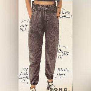 🔥S.O.N.G Baggy Black Denim Jugger